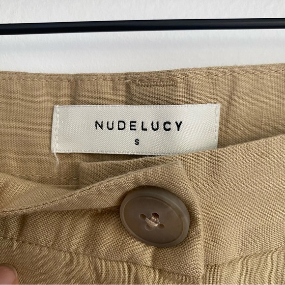 NWT Nude Lucy Linen Blend Tan Elina Tailored Pant - Picture 3 of 5